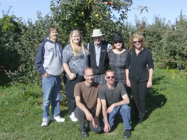 The Taylor Family in 2013 At Del Rae Farms to pick apples for Thanksgiving. Back row: Rod Taylor, Caryn Taylor (wife), William Taylor, Madeleine Taylor, Pam Sheffield (Taylor). Front kneeling:  Jeffrey Taylor and Thomas Kirby 
